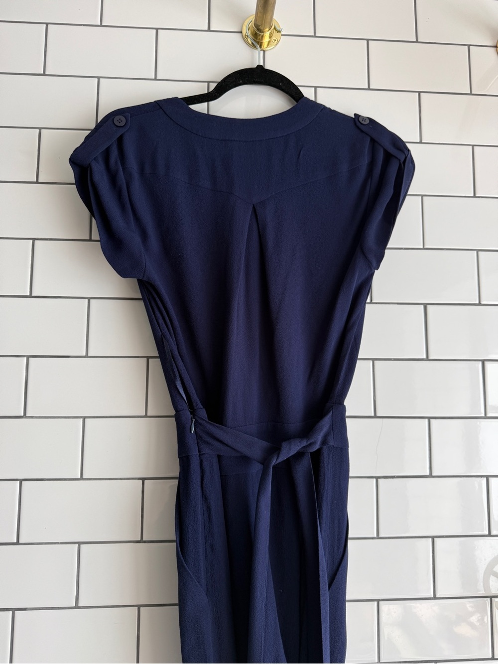 Diane Von Furstenberg Navy Wrap Wide-Leg Jumpsuit 🚩🚩DESIGNER STEAL - Picture 6 of 6